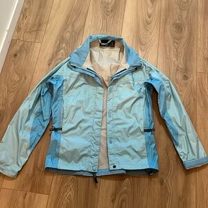 MARMOT Light sport jacket/windbreaker with hood. Size XS. light blue